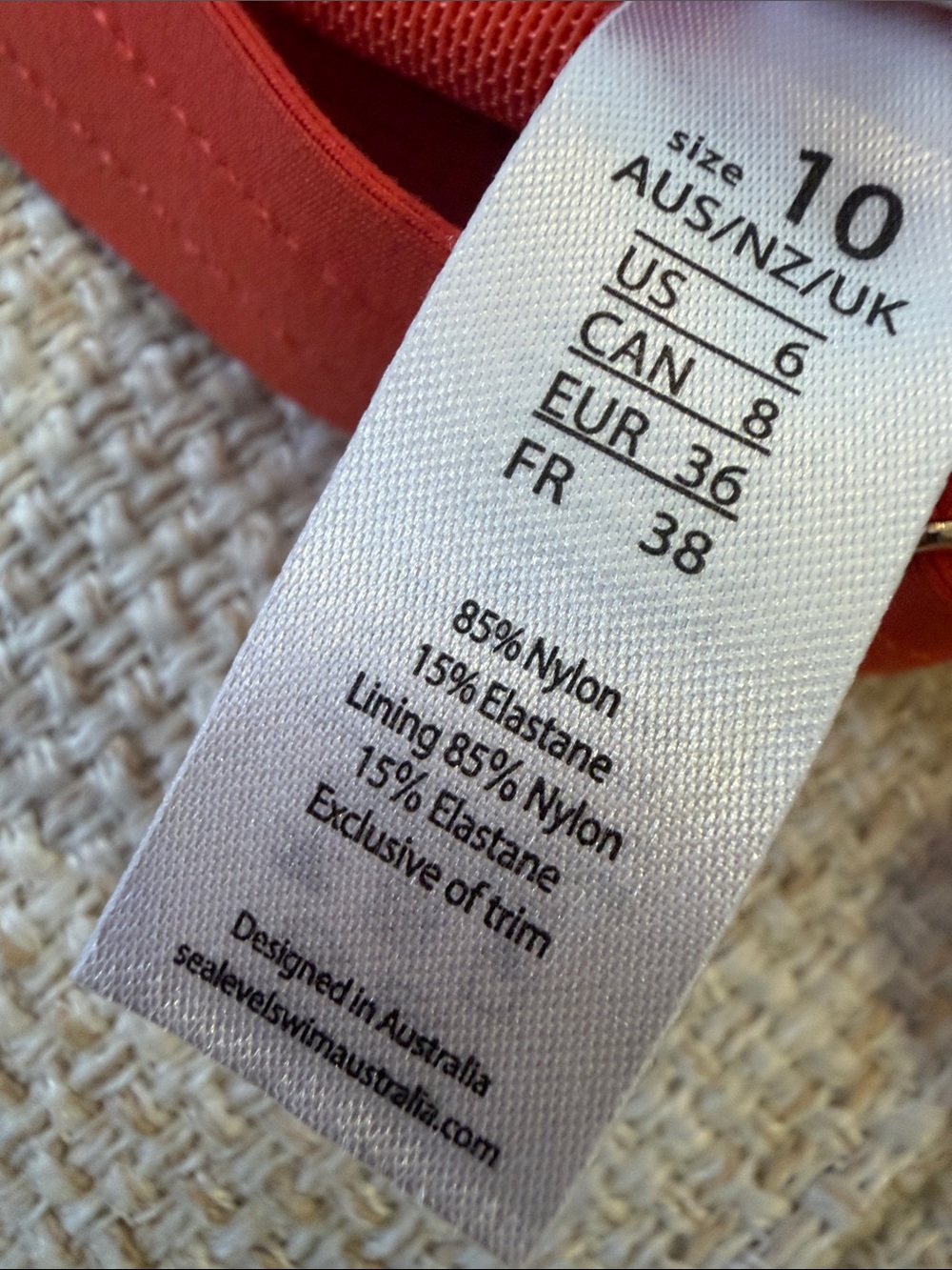 Sea Level/Aerie Red Two-Piece Bikini Set - Textured aerie Bottoms S Sz 6 SL Top - Picture 8 of 11